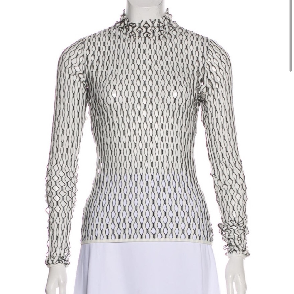 Elegant Black and White Patterned Women's Top